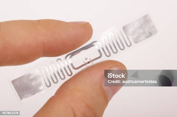 Semipassive Rfid Label Sticker For Goods Tracking One Of Internet Of Things Iot Technologies Stock Photo - Download Image Now