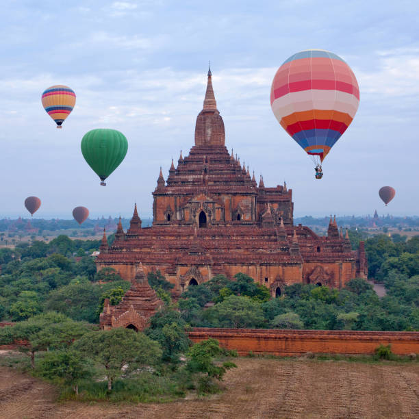 istock Hot air balloons flying over Bagan, Mandalay division, Myanmar 957856250