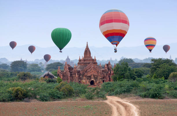 istock Hot air balloons flying over Bagan, Mandalay division, Myanmar 957858818
