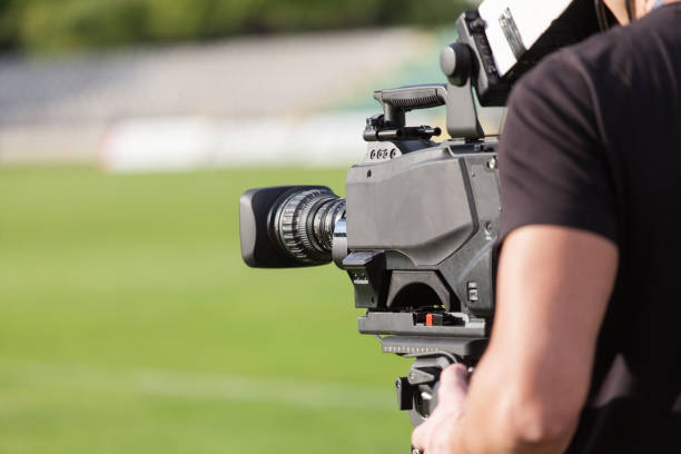 istock Tv camera broadcasting during a football (soccer) match 957864512