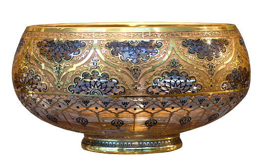 Decorative bowll, oriental souvenir isolated on white background