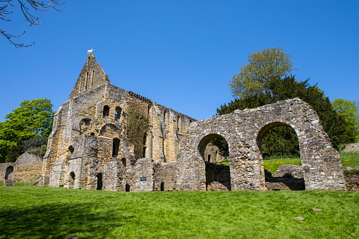 Part of the ruins of the historic Battle Abbey in the town of Battle in East Sussex.  The Abbey is located on the battlefield where the Battle of Hastings took place in 1066.