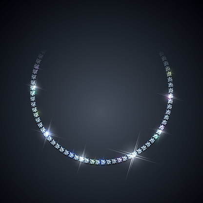 Diamond necklace on dark background - eps10 vector illustration