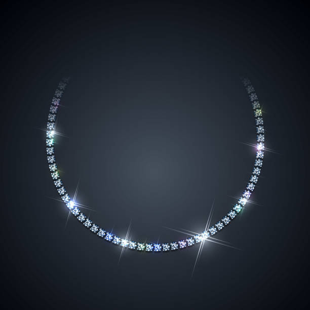 Diamond necklace on dark background - eps10 vector illustration Diamond necklace on dark background - eps10 vector illustration diamond necklace stock illustrations