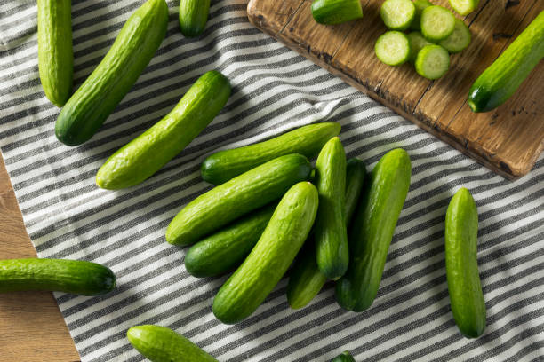 istock Raw Green Organic Baby Cucumbers 957887322
