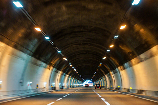Cars in the tunnel.