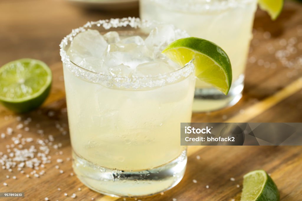 Alcoholic Lime Margarita with Tequila Alcoholic Lime Margarita with Tequila and Sea Salt Margarita Stock Photo