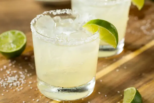 Alcoholic Lime Margarita with Tequila and Sea Salt