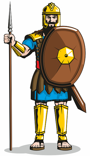 Illustration of Goliath, the supposedly undefeatable Biblical strongman character.