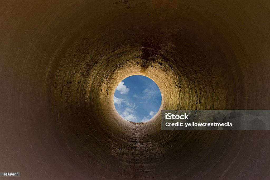 Blue though tunnel  Pipe - Tube Stock Photo