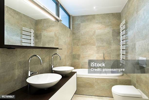 Interior Beautiful Bathroom Stock Photo - Download Image Now - Apartment, Architecture, Built Structure