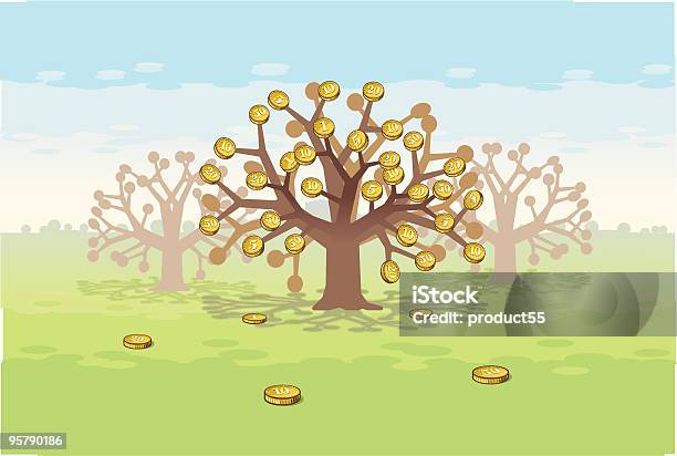 Ilustración de Árbol De Dinero y más Vectores Libres de Derechos de Moneda taiwanesa - Moneda taiwanesa, Árbol, Agricultura