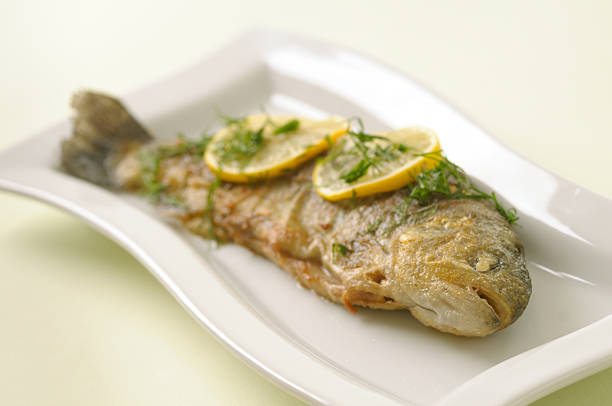 istock Roasted trout with lemon and dill 95791545