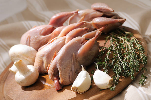 Boiled chicken in pan