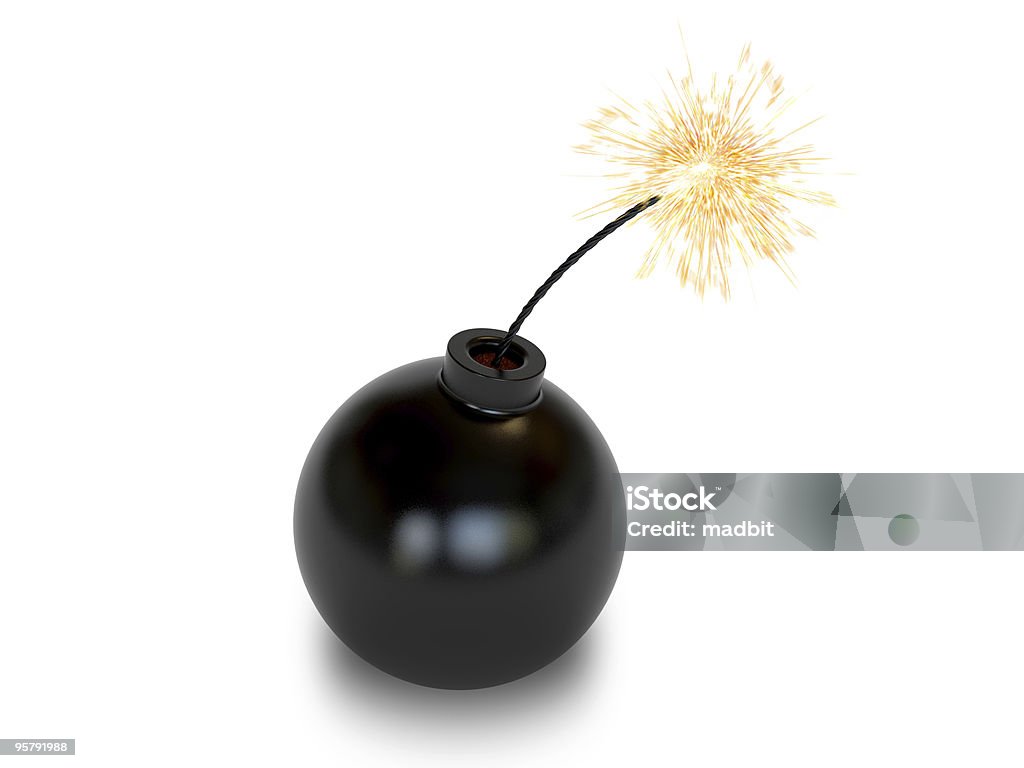 Bomba no velho estilo, com um queima wick - Foto de stock de Bomba royalty-free