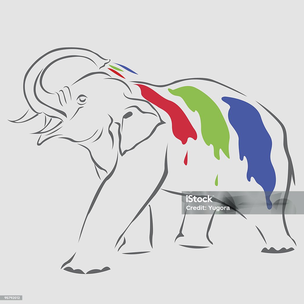 Słonie w RGB kolorach. - Grafika wektorowa royalty-free (Artysta)