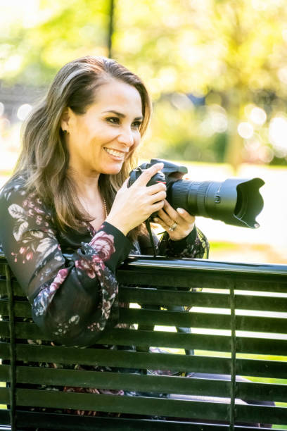 Mature female photographer