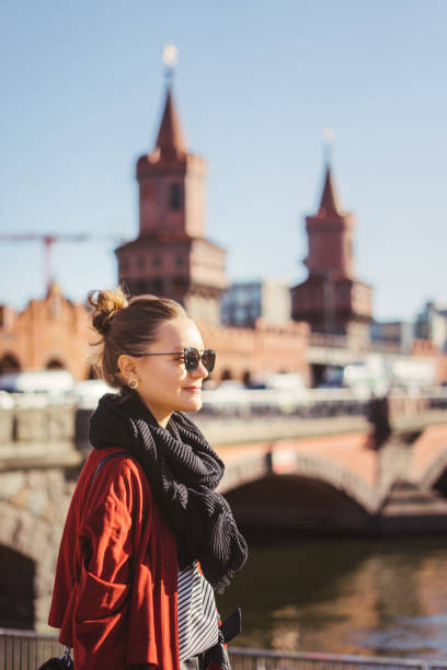 Portrait of a young woman in Berlin, Germany Portrait of a young woman in the street in Berlin friedrichshain photos stock pictures, royalty-free photos & images