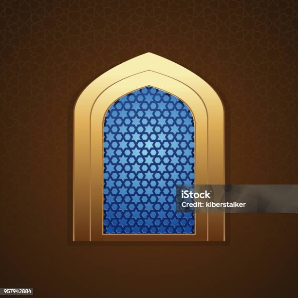Mosque Window Texture Pattern Mosque Window With Arabic Pattern Stock Illustration - Download Image ...