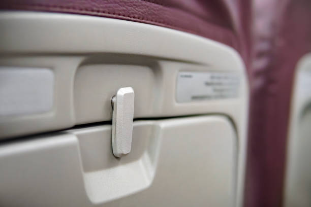 istock Airplane Tray Table, close-up of latch and tray 957948264