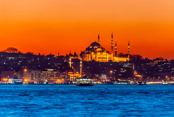 istock Suleymaniye Mosque with marmara sea. 957948568