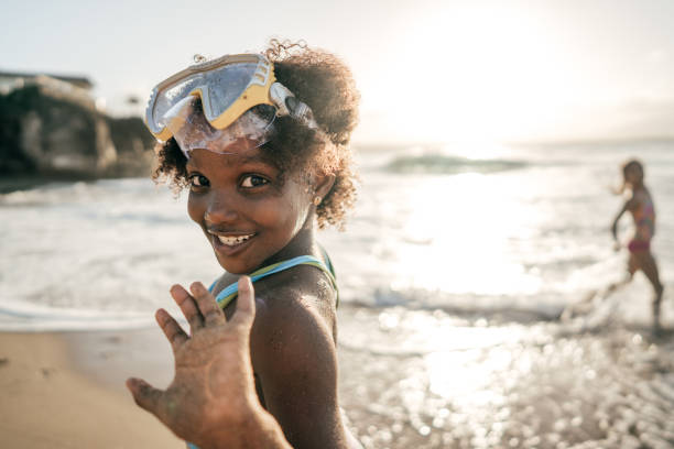 Summer fun Happy girls on the beach caribbean sea photos stock pictures, royalty-free photos & images