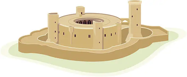 Vector illustration of Bellver Castle