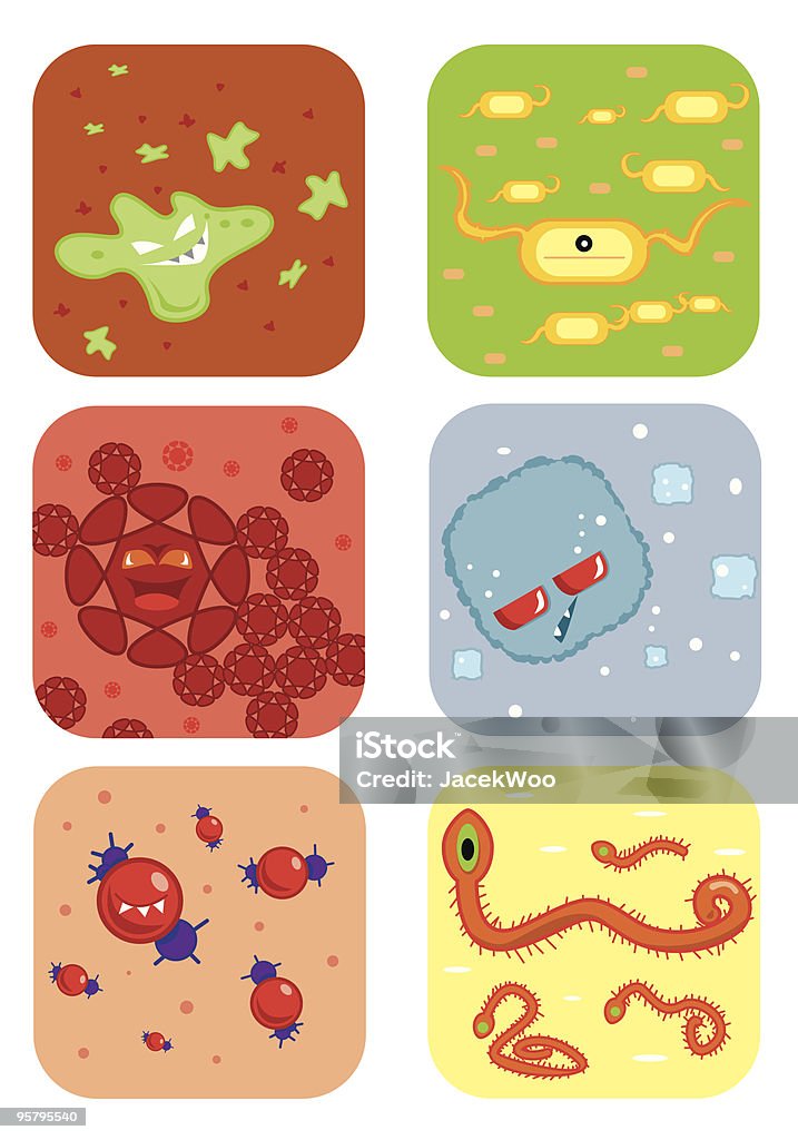 Bacteria.Worms. Wirusa! - Grafika wektorowa royalty-free (Bakteria)