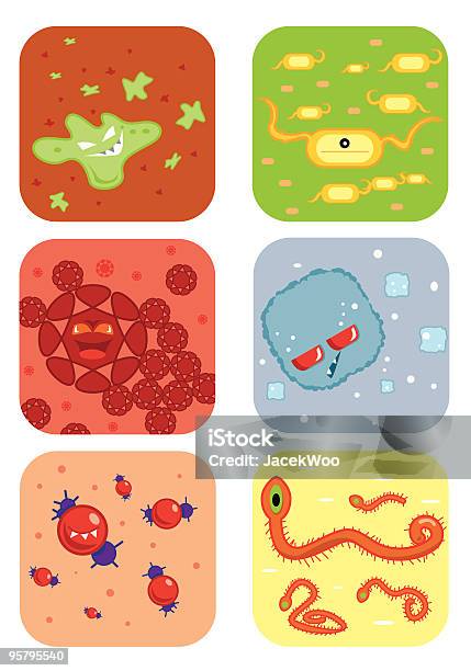 Bacteriaworms Wirusa - Stockowe grafiki wektorowe i więcej obrazów Bakteria - Bakteria, Bez ludzi, Biologia - Nauka