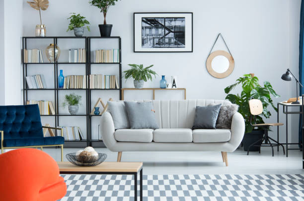 istock Living room interior with bookshelf 957956132