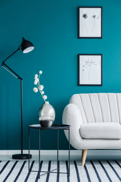 istock White and blue living room 957956234