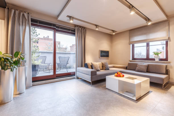 istock Brown living room interior 957956510
