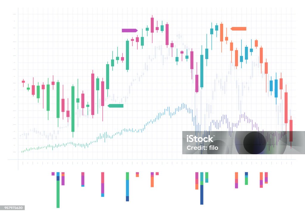 주식 거래 차트 - 로열티 프리 증권 시장과 거래소 벡터 아트