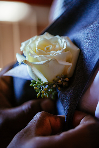Boutonniere on Groom at Wedding