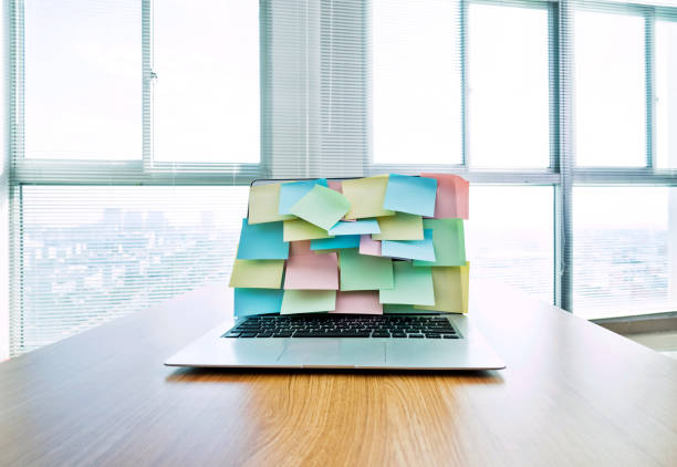 istock Laptop screen full of adhesive notes 957979986