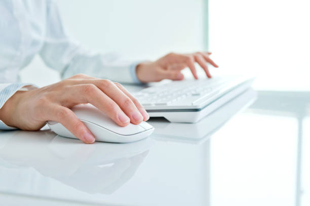 istock Businesswoman hand on computer keyboard 957994274