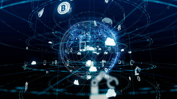 istock Internet of Things concept. Various icons floating in cyberspace. 957995306