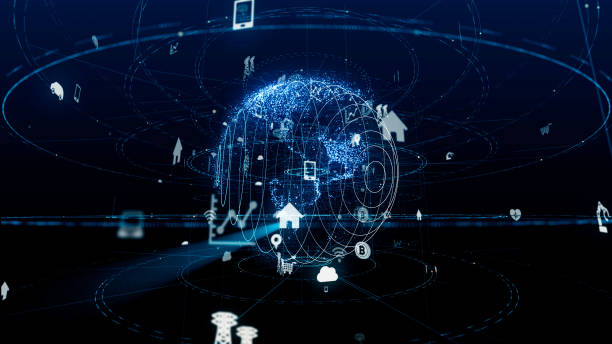 istock Internet of Things concept. Various icons floating in cyberspace. 957995308