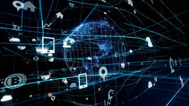 istock Internet of Things concept. Various icons floating in cyberspace. 957995312