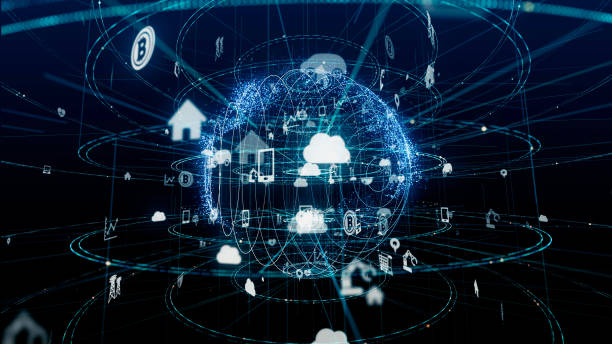 istock Internet of Things concept. Various icons floating in cyberspace. 957995332