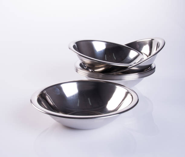 istock plate or stainless steel food plate on background 957995936
