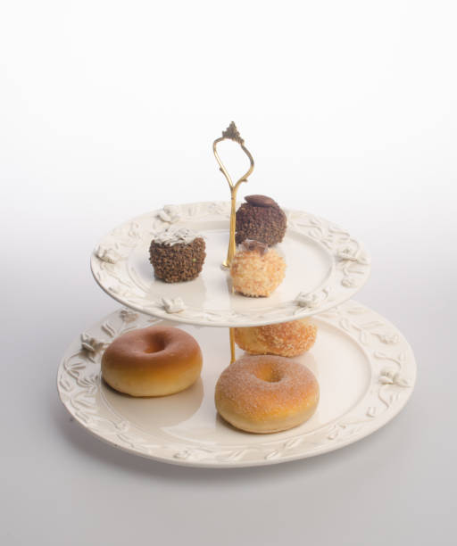 istock tray or serving tray with dessert on background 957996292