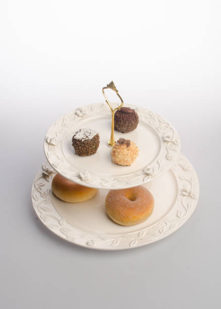 istock tray or serving tray with dessert on background 957996298