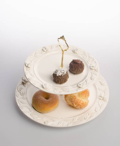 istock tray or serving tray with dessert on background 957996304
