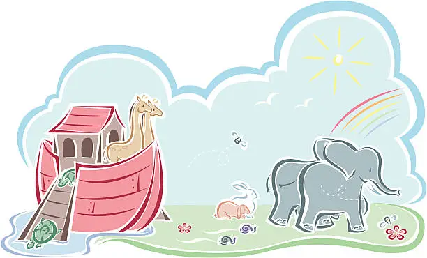 Vector illustration of Noah's ark