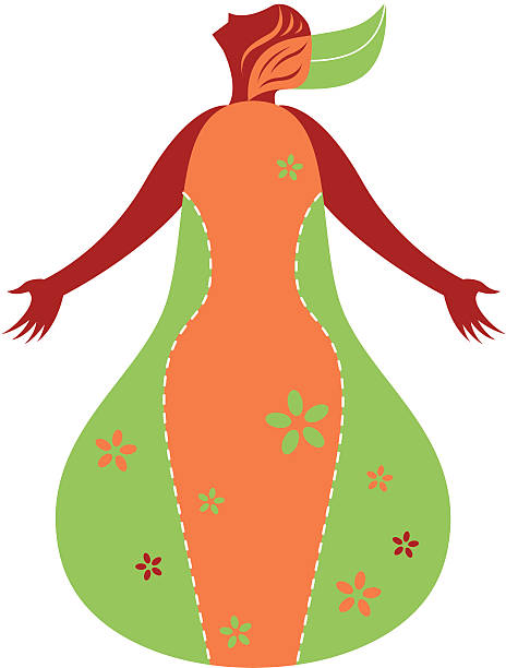 Pear-shaped woman  perfect pear stock illustrations