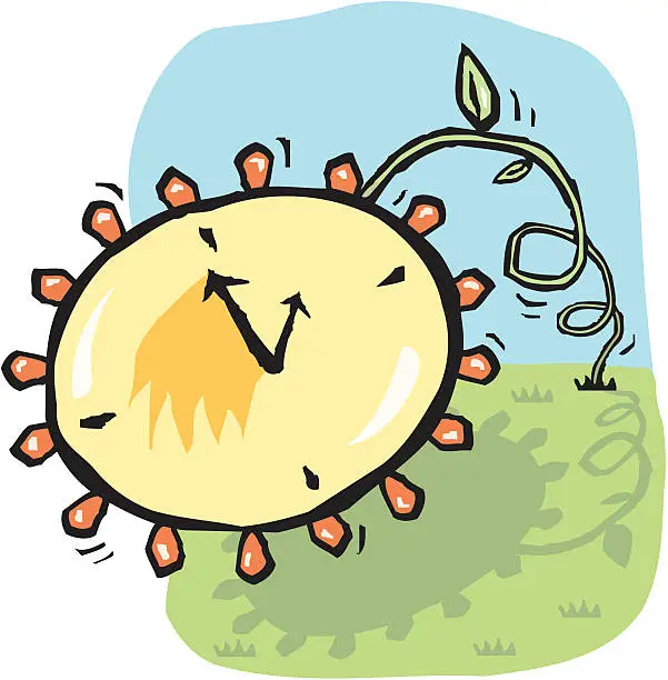 Vector illustration of Daylight savings time, spring forward