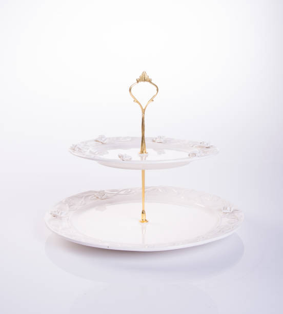 tray or two tier serving tray on a background