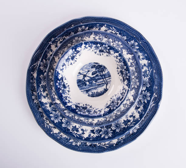 istock plate or flowers on plate painted by hand on background 958005190