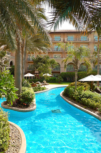 istock Swimming pool area at luxury hotel, Dubai, UAE 95800606